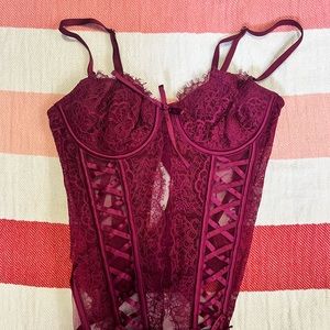 Victoria Secret Dream Angels Wicked Unlined Lace Up Corset Bra Top